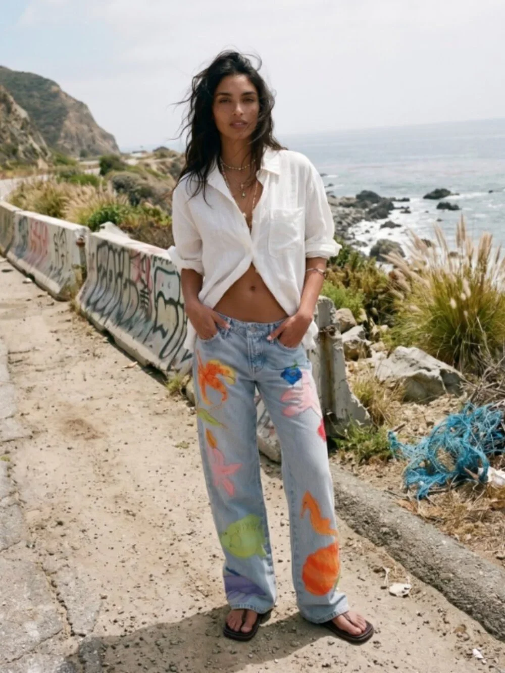 Free People We the Free Surfside Patchwork Jeans Size 29 NWT
